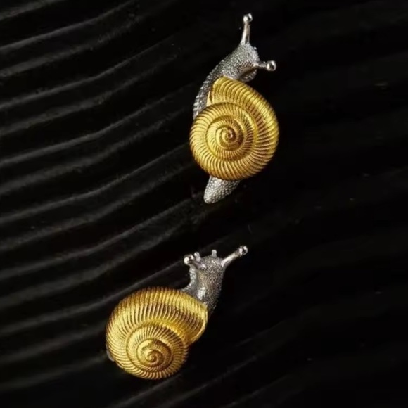 Anthropologie Jewelry - Snail Petite Gold Silver Earrings
